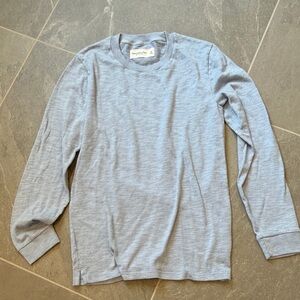 Abercrombie & Fitch Light Heather Blue Long-Sleeve Crew